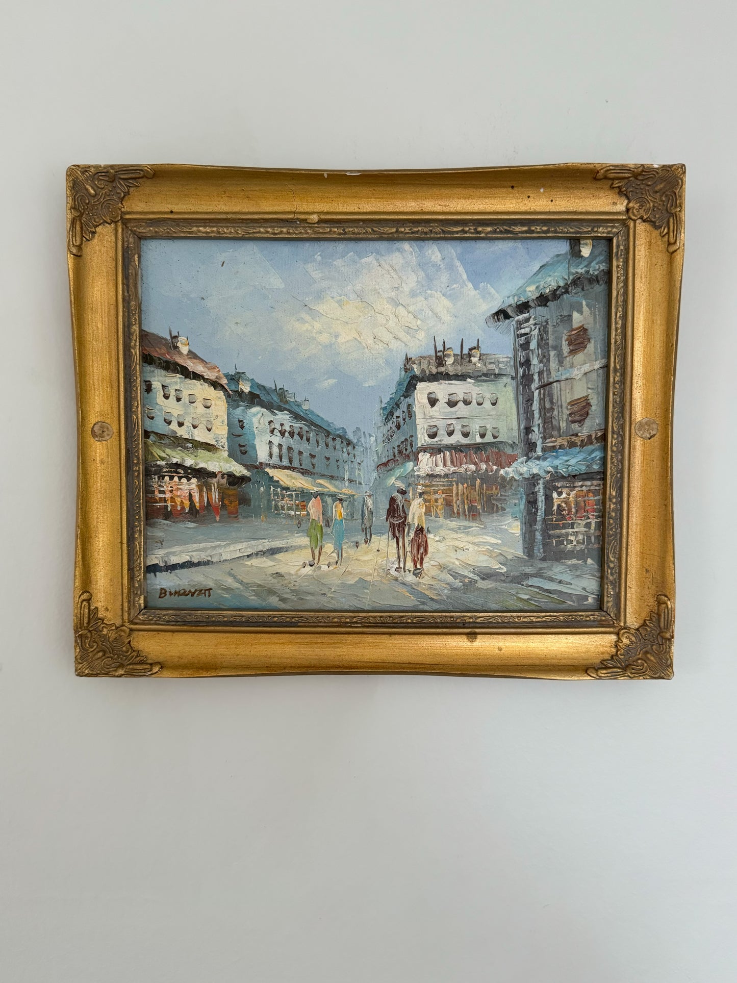 Vintage Original French Impressionist Framed Oil Painting, Paris Scene (Option 5)