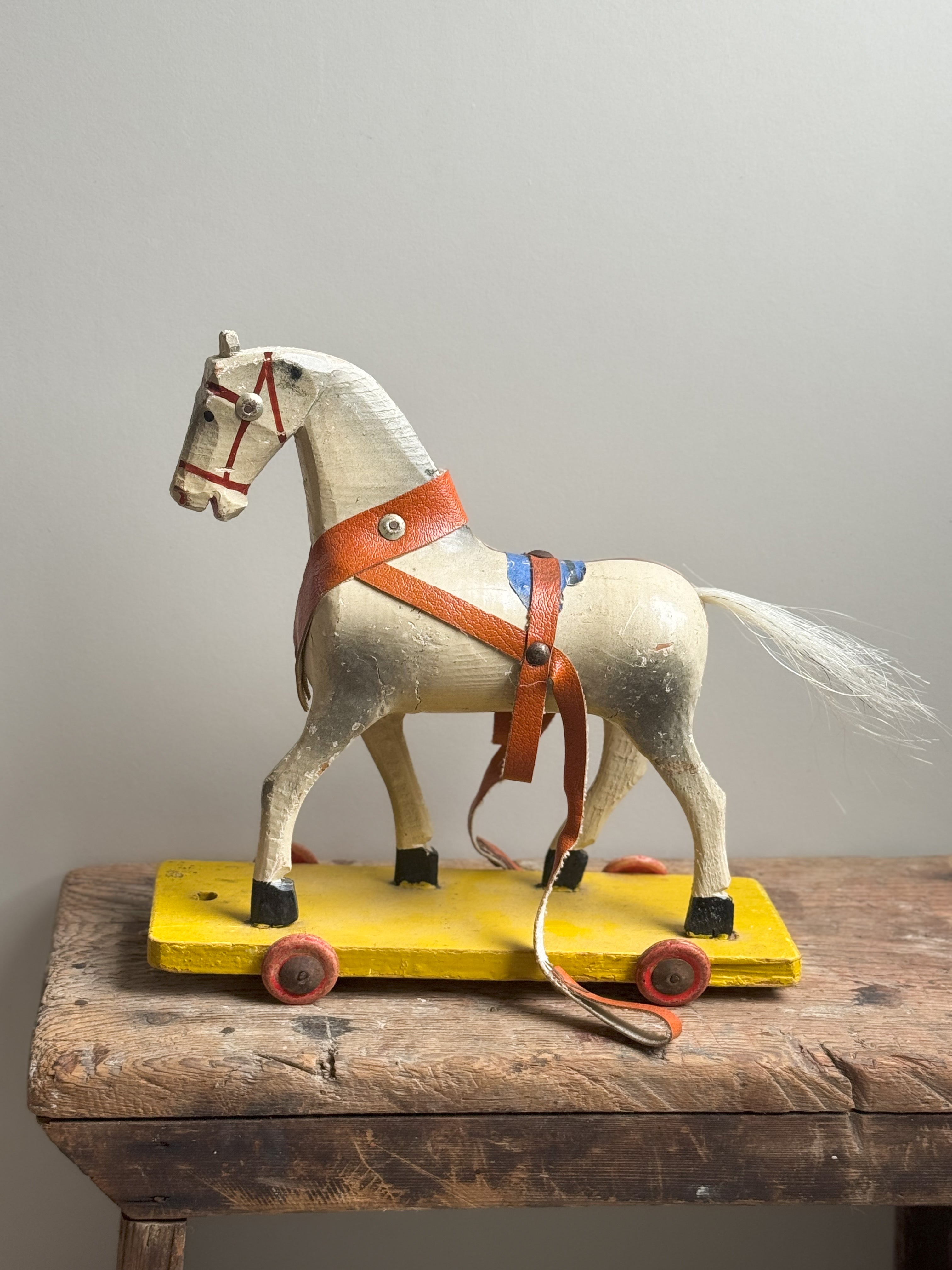 Antique horse pull toy on sale