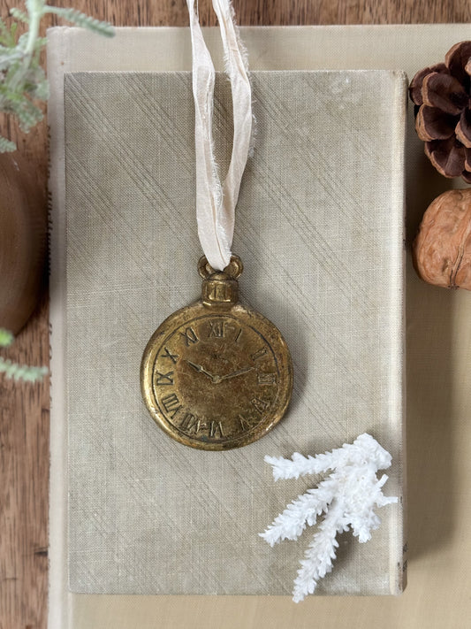 Vintage Solid Brass Decorative Pocket Watch