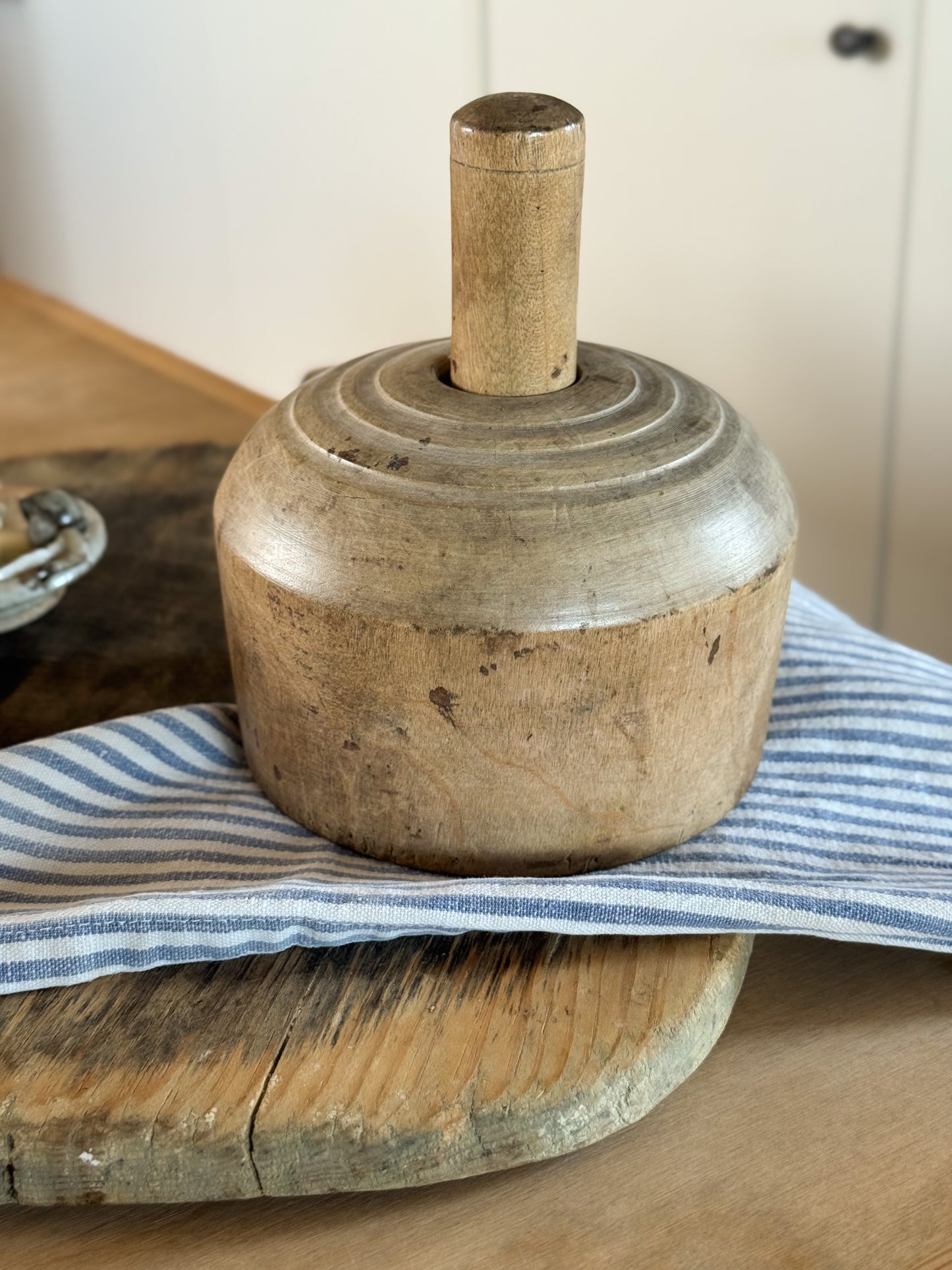 Large Antique Victorian Hand-Carved Strawberry Butter Stamp