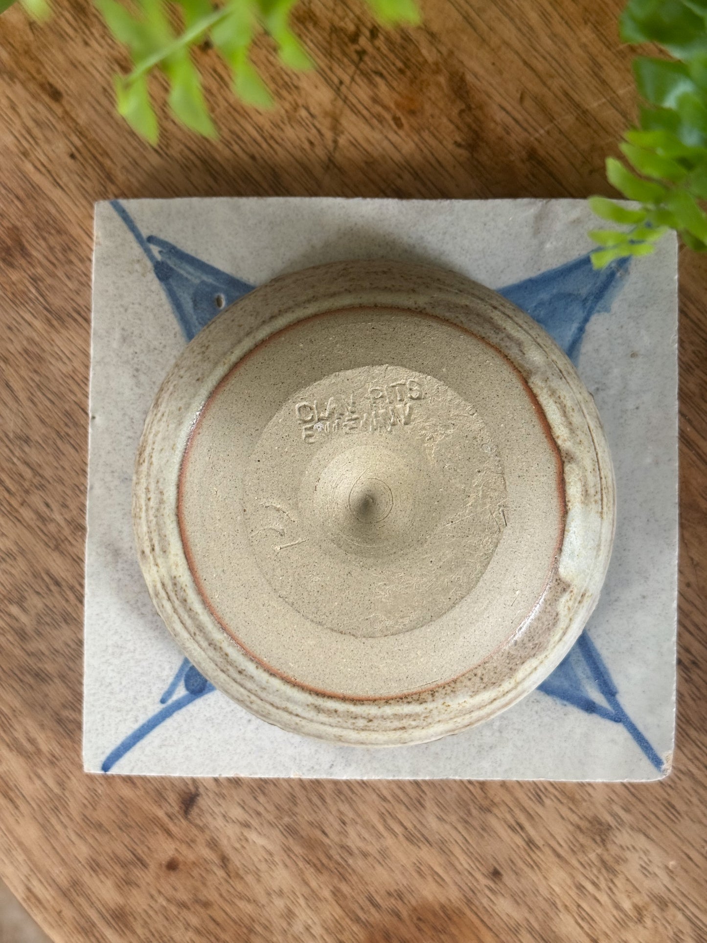 Vintage Welsh Studio Pottery Scalloped Candle Holder by Ewenny Clay Pits