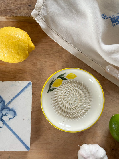Vintage Mediterranean Studio Pottery ‘Lemons’ Grater Plate