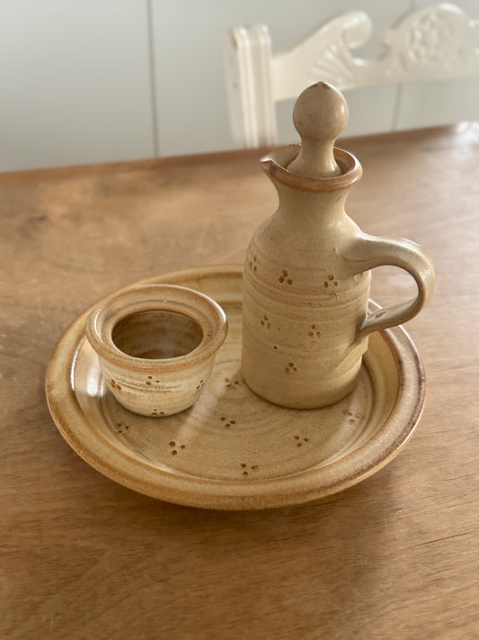 Vintage Welsh Studio Pottery Cruet Set by Solva Pottery, Pembrokeshire