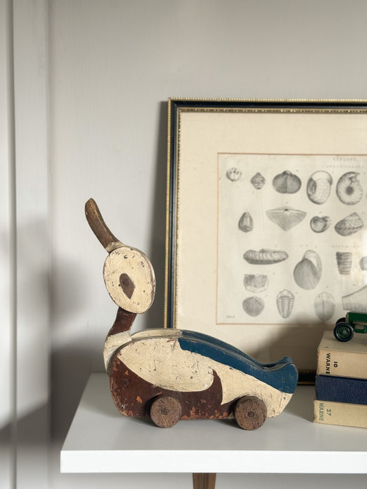 Antique Handmade Wooden Duck Toy