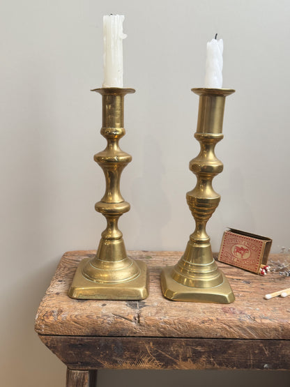 Antique Brass Candlesticks | Mismatched Pairs (Multiple Options)