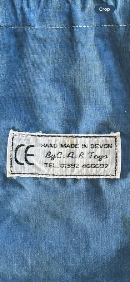 Vintage Handmade Wooden Farm Animal Set - with Original Handmade Patchwork Bag