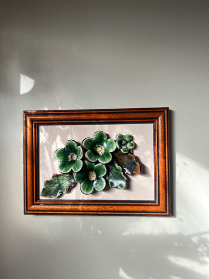 Framed Studio Pottery Snowdonia Primroses