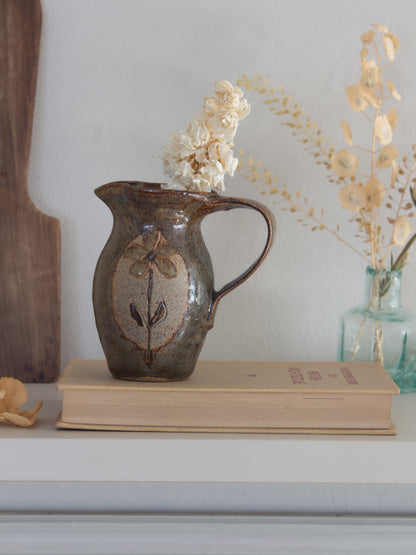 Vintage 1970s Welsh Studio Pottery Creamer Jug by Elizabeth Bernays-Ross, Myddfai Pottery