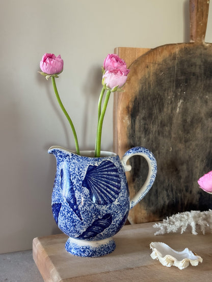 Very Rare Vintage Moorland Staffordshire Sea Shell Spongeware Jug