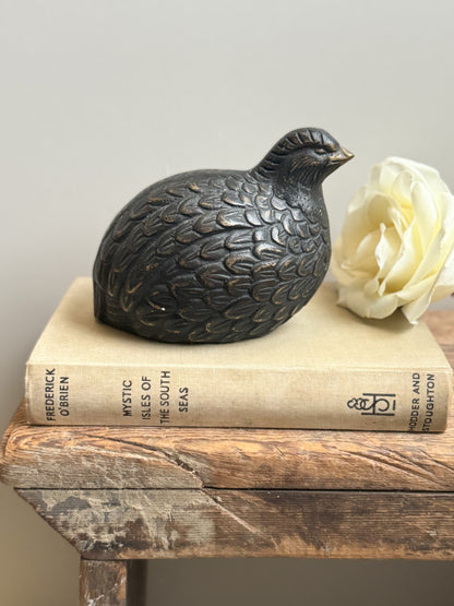 Vintage Solid Brass Quail