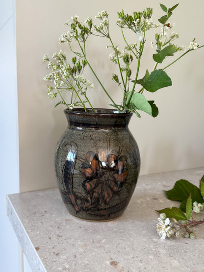 Rare Vintage 1980s Welsh Studio Pottery Vessel by Vicky Buxton, Conway, North Wales