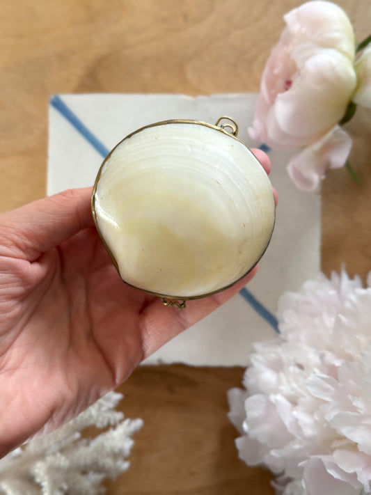Vintage Handmade Mother of Pearl & Brass Coin Purse
