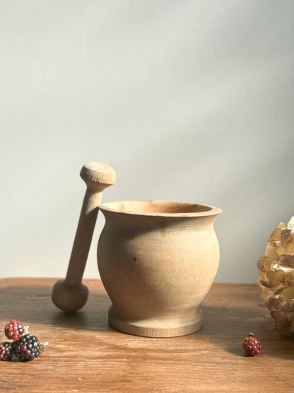 Small Wooden Pestle & Mortar