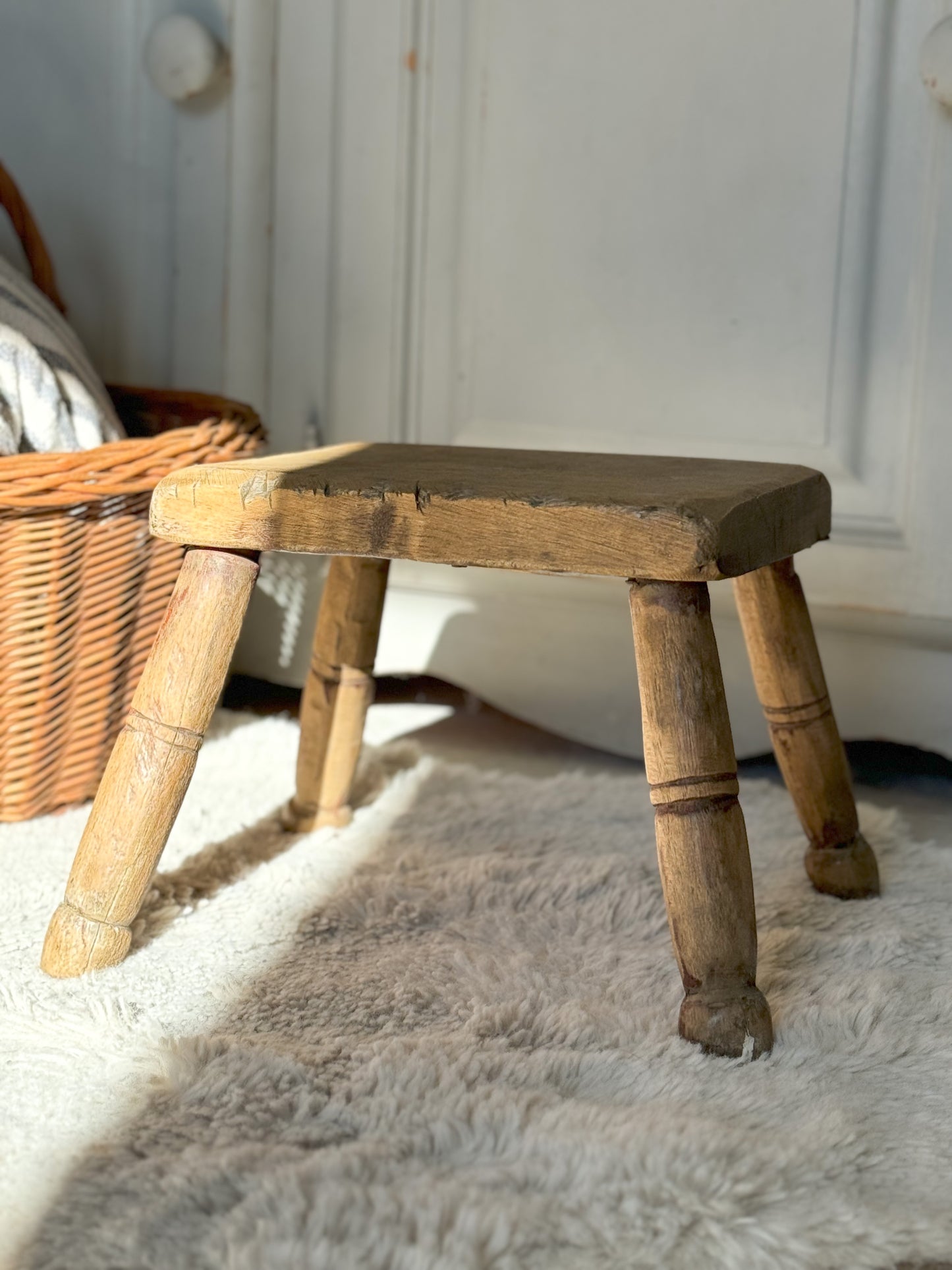 Antique Rustic Pine Milking Stool