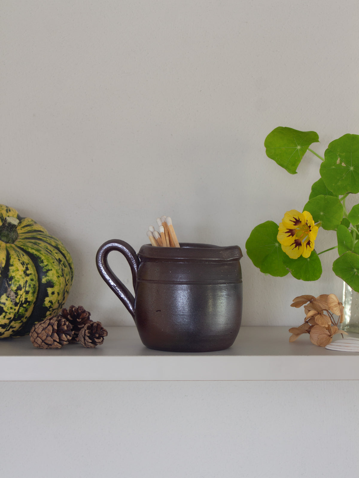 Vintage French Glazed Stoneware Creamer Jug