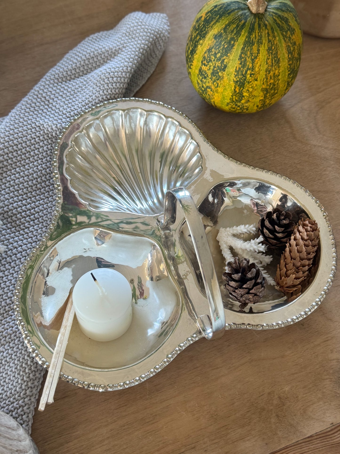 Vintage Yeoman Plate Silver-Plated Scalloped Shell Nibble Dish - Made in England