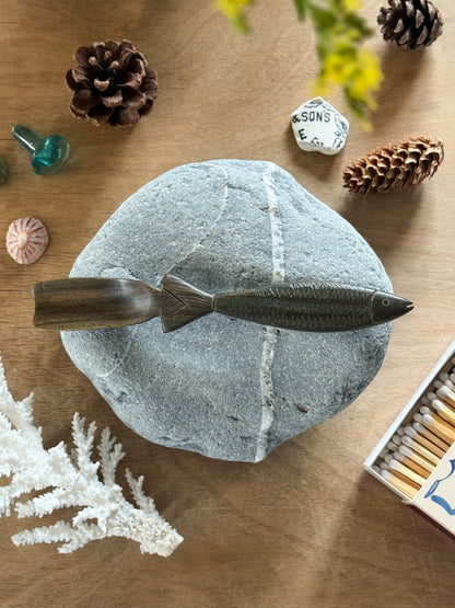Vintage Hand-Carved Wooden Fish Shoehorn