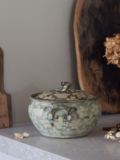 Rare Vintage Welsh Studio Pottery Floral Tureen by Pauline Paterson, Black Mountain Pottery