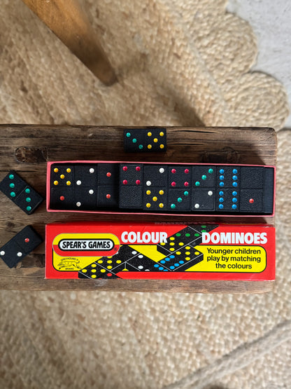 Vintage 1960s J.W Spear & Sons Colour Dominoes