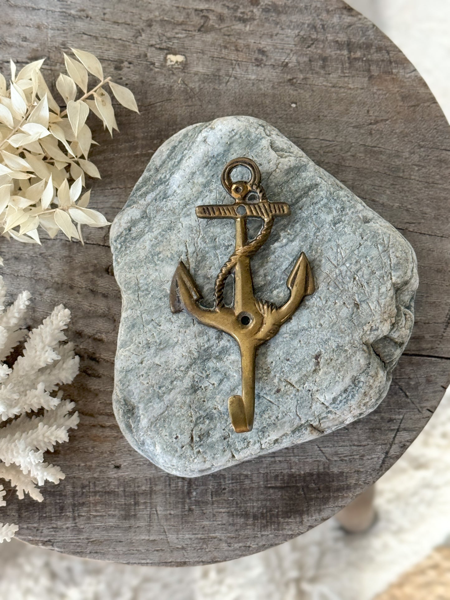 Vintage Solid Brass Anchor Wall Hook
