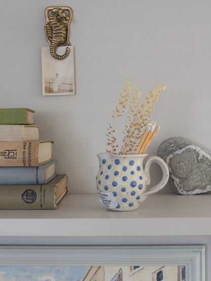 Welsh Studio Pottery Polka Dot Creamer by Pat Kayle, Anglesey