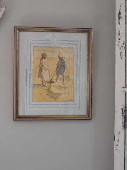 Vintage Edward Van Goethem Framed Watercolour Print (1994)