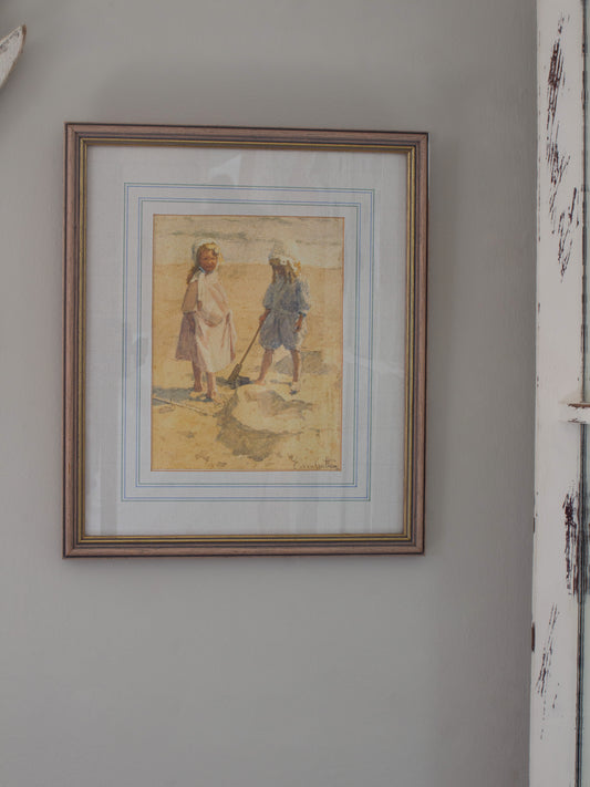 Vintage Edward Van Goethem Framed Watercolour Print (1994)