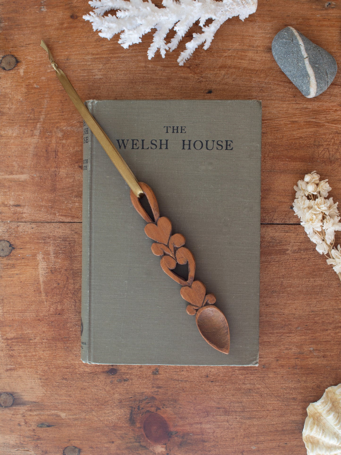 Vintage Hand-Carved Welsh Love Spoon