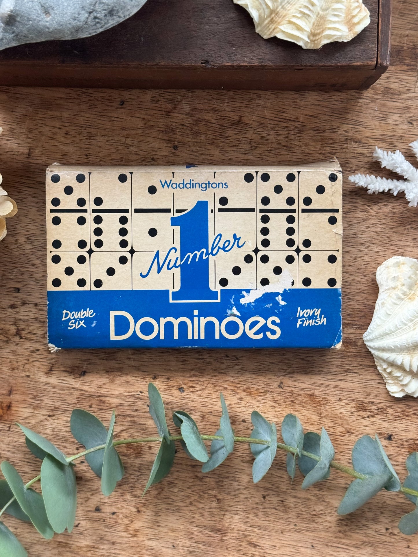 Vintage Waddingtons Dominoes Set - Double Six, Ivory Finish (c.1970s)