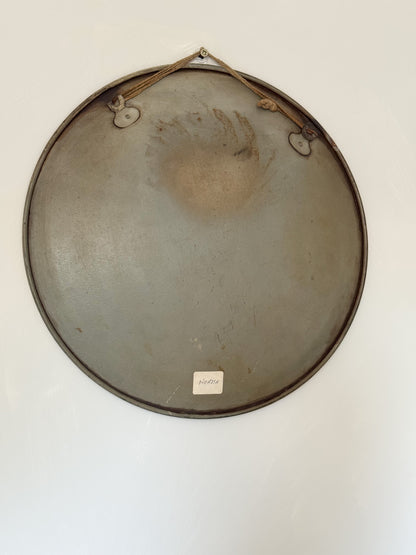 Hand-Painted Folk Art Metal Pansy Plate