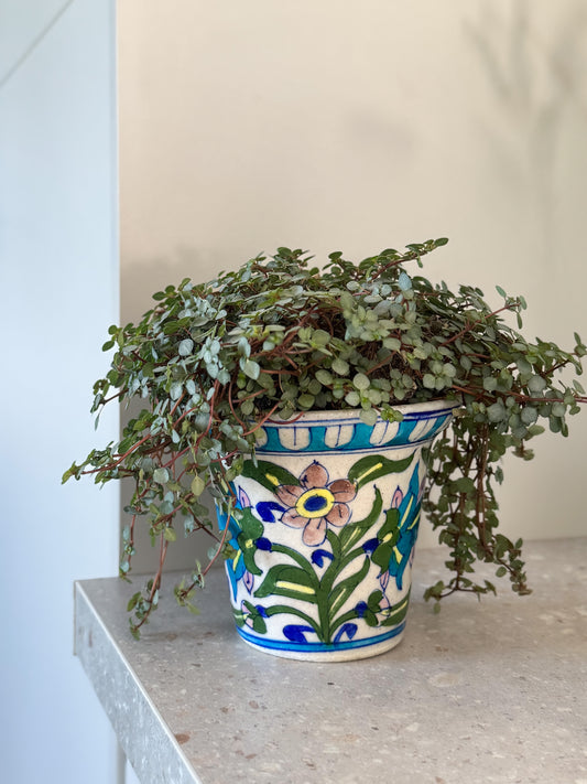 Vintage Handmade Indian Studio Pottery Planter, Signed Eota, India