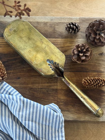 Antique Handmade Solid Brass Fireside Scoop