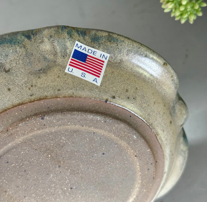 Vintage Studio Pottery Crackle-Glaze Candle Holder
