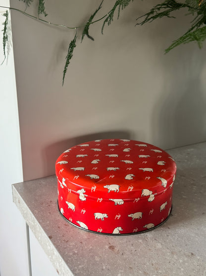 Vintage Enamel ‘Pig’ Cake/Biscuit Tin