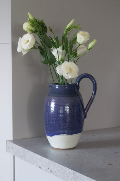 Vintage Large Blue Studio Pottery Jug by David Abbey