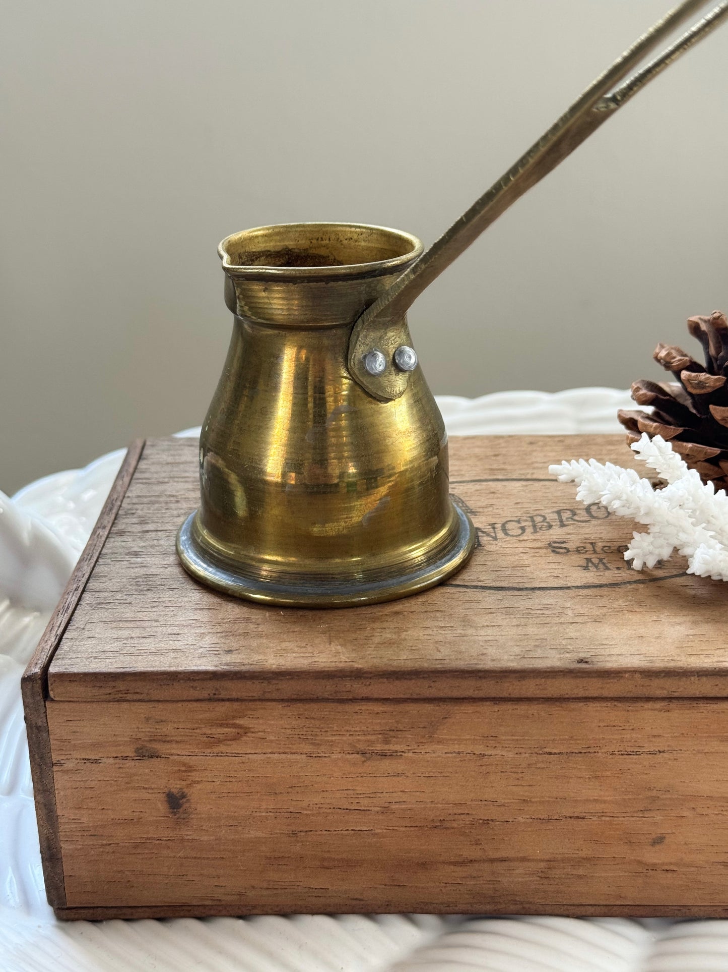 Vintage Handmade Solid Brass Coffee Pot