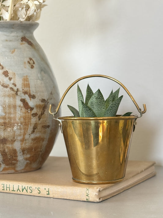 Vintage Handmade Solid Brass Small Bucket