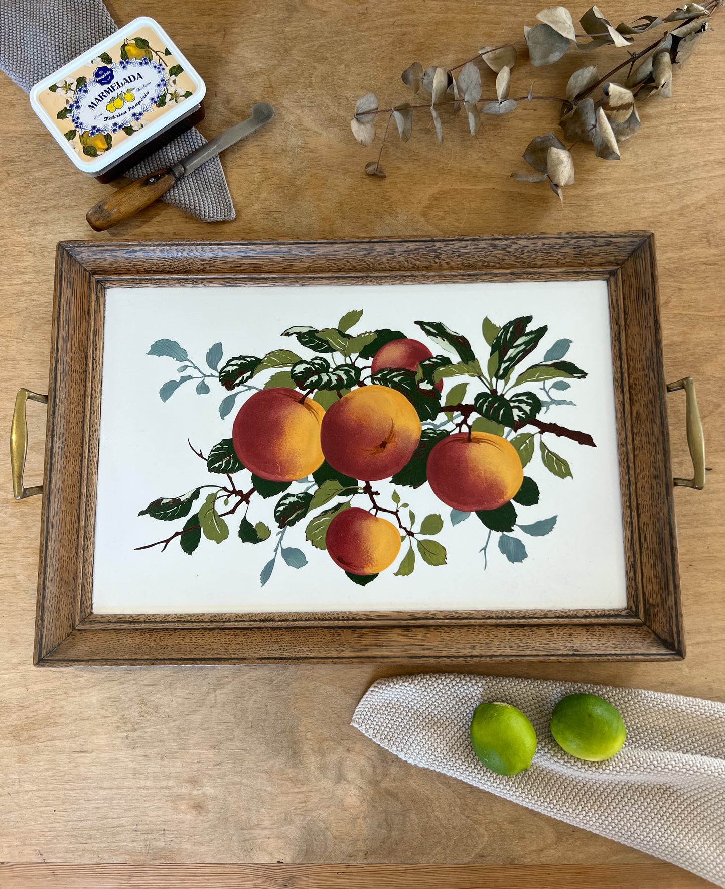 Antique Edwardian Villeroy & Boch Large Peaches Serving Tray