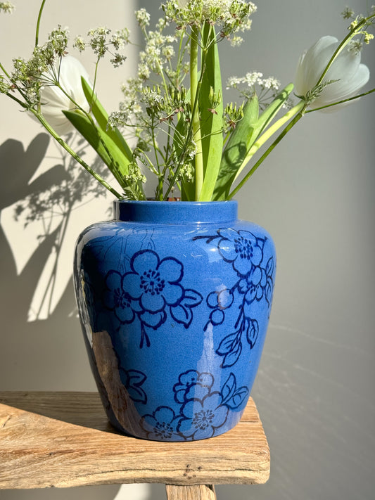 Antique 1930s Watcombe Torquay Slipware Floral Vase