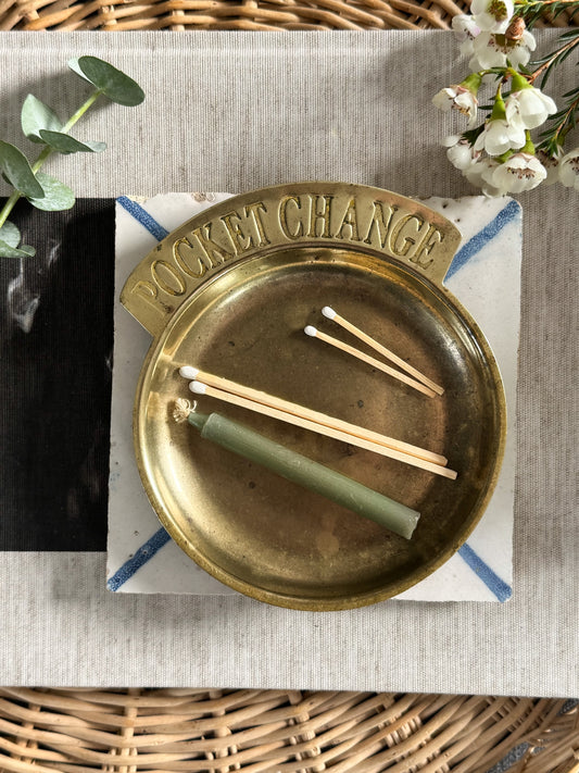 Vintage Solid Brass “Pocket Change” Dish