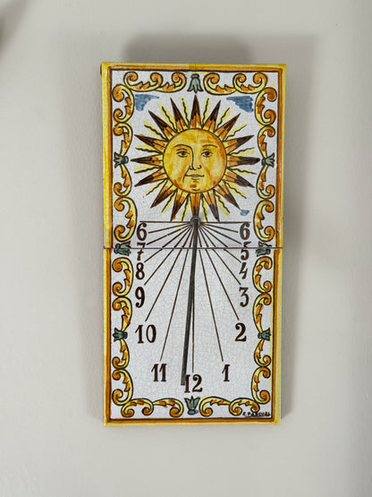 Rare Vintage Portuguese Tile Sundial, Signed E. Pascual (Pascual Zorrilla)