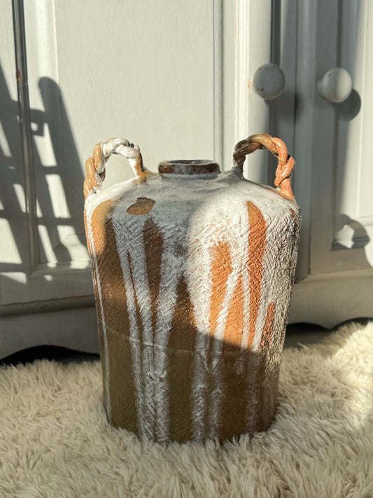 Large Midcentury French Studio Pottery Wine Jar  - “Le Vin”