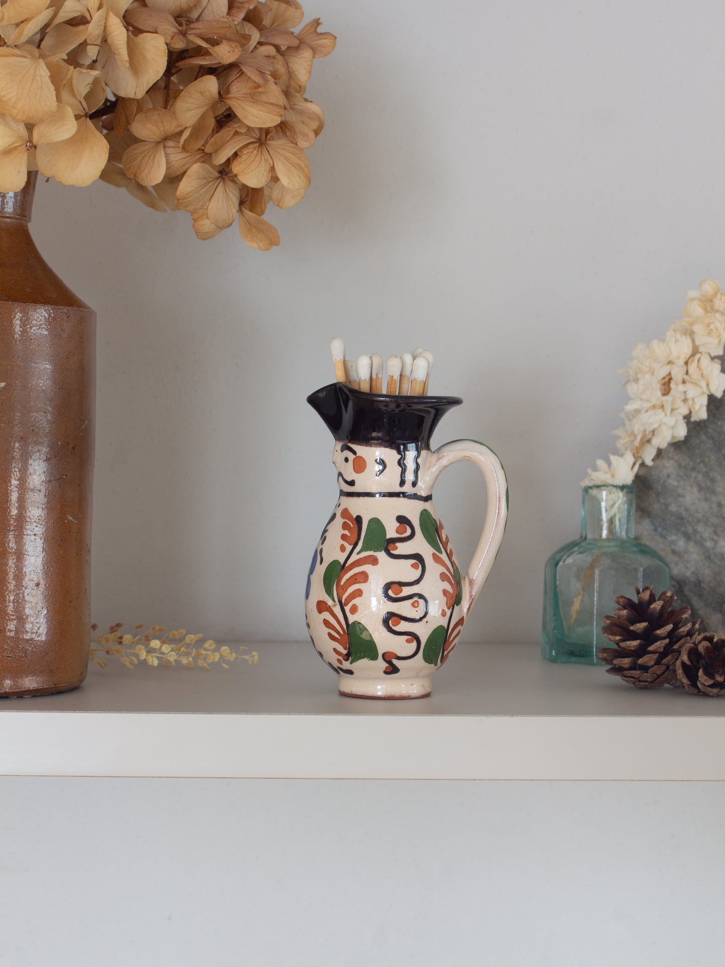 Rare Vintage Hungarian Studio Pottery ‘Little Guy’ Miniature Candle Holder / Match Holder / Creamer