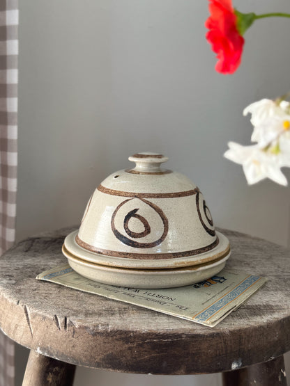 Vintage Welsh Studio Pottery Butter Dish by Abaty Pottery