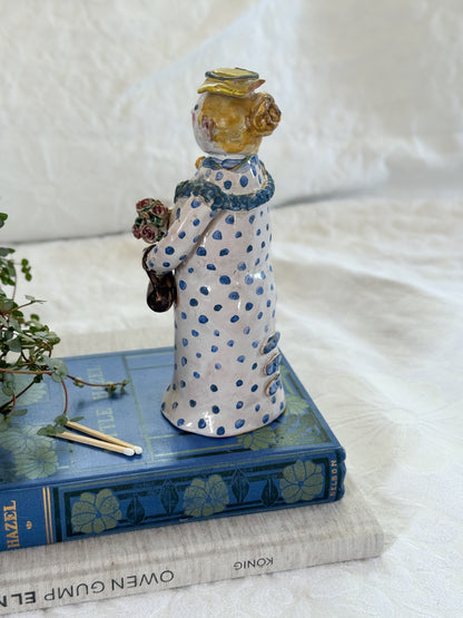 Incredible One-of-a-Kind Studio Pottery Figure – Folk Art Lady (Signed)