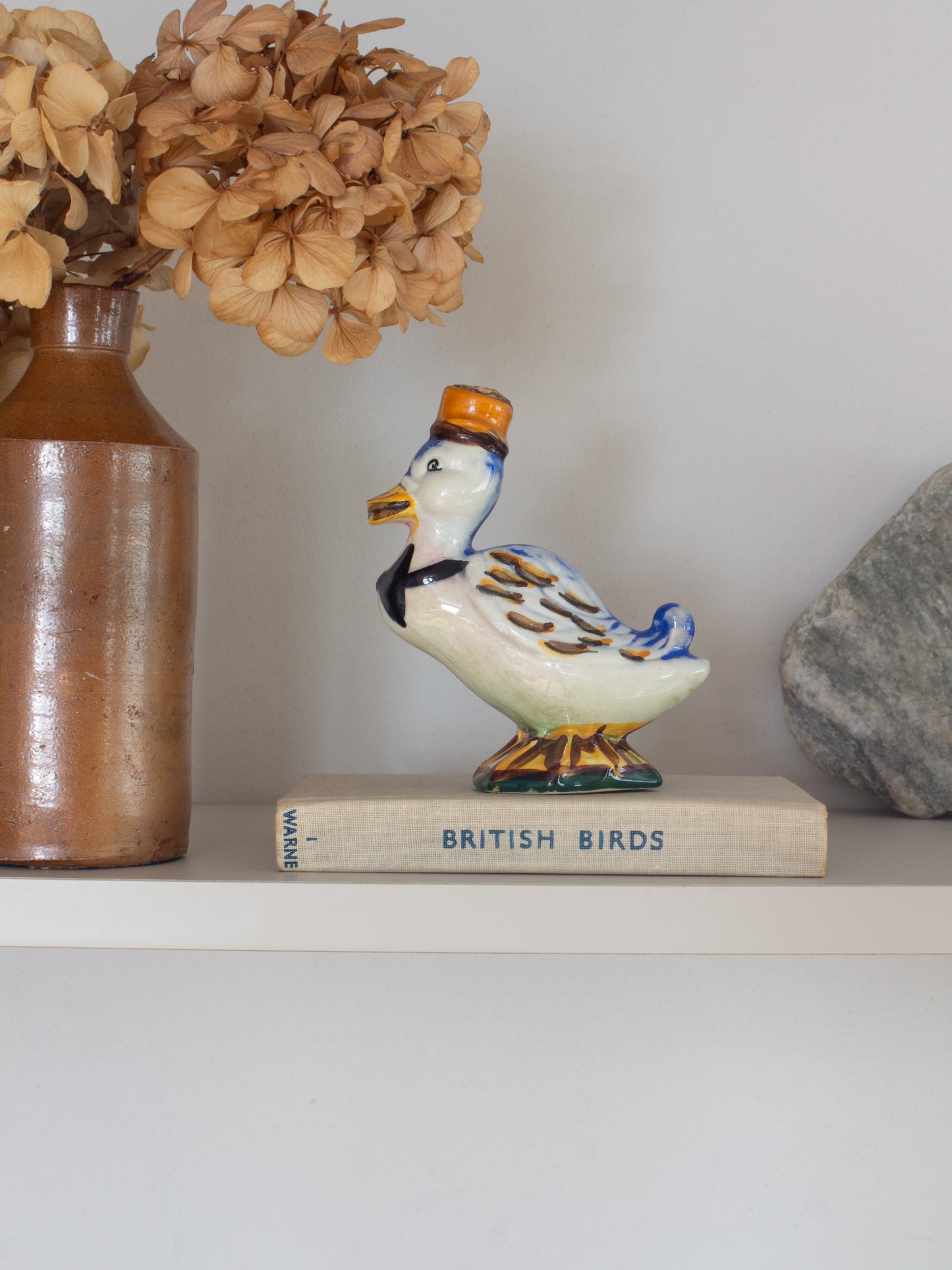 Vintage Italian Ceramic Duck Liqueur Bottle / Decanter