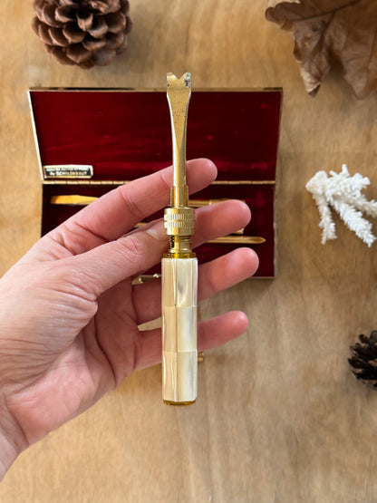 Vintage Mother of Pearl & Brass Multi-Tool Set by Schildkraut