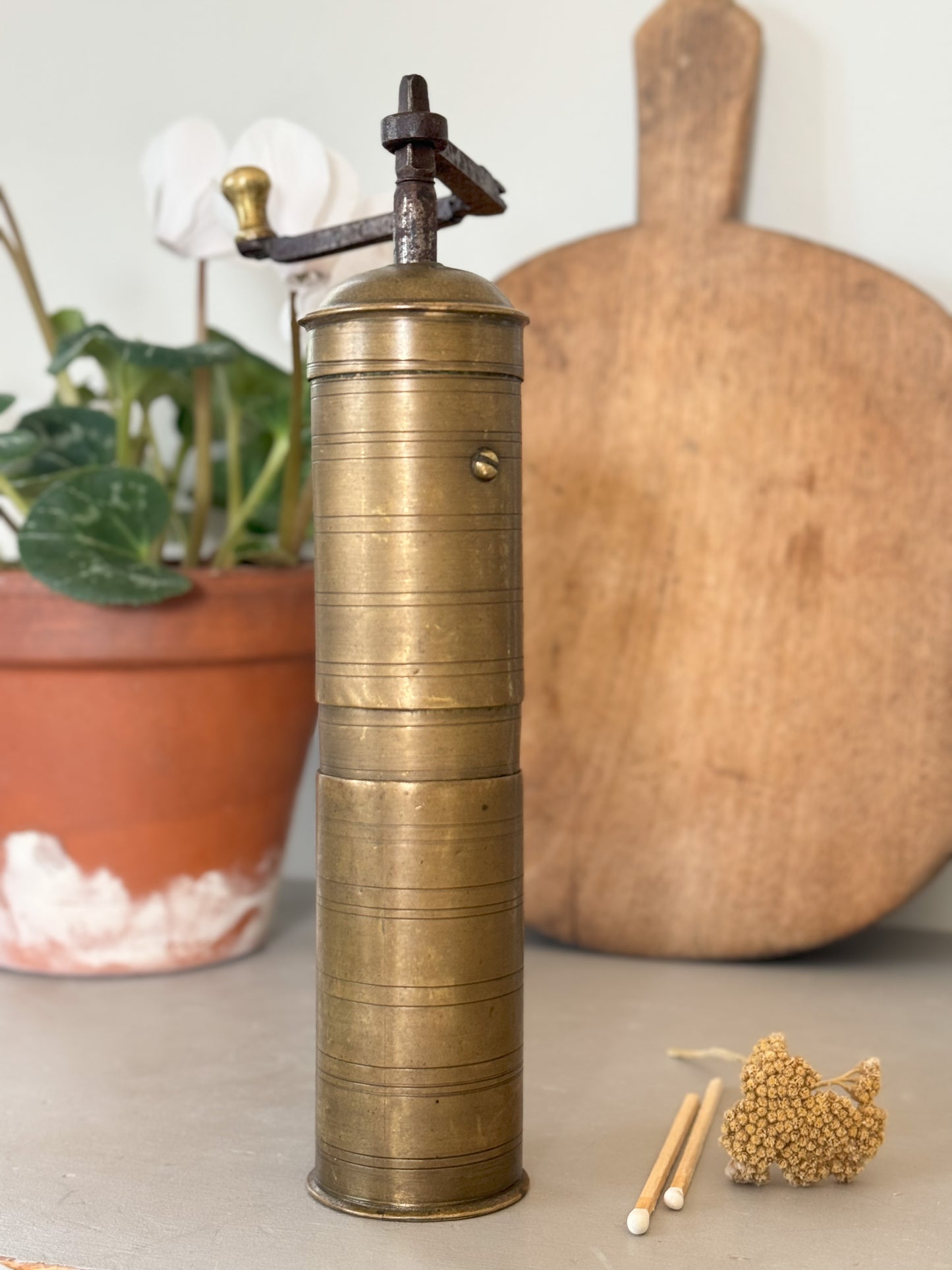 Antique Brass Pepper Mill • Grinder