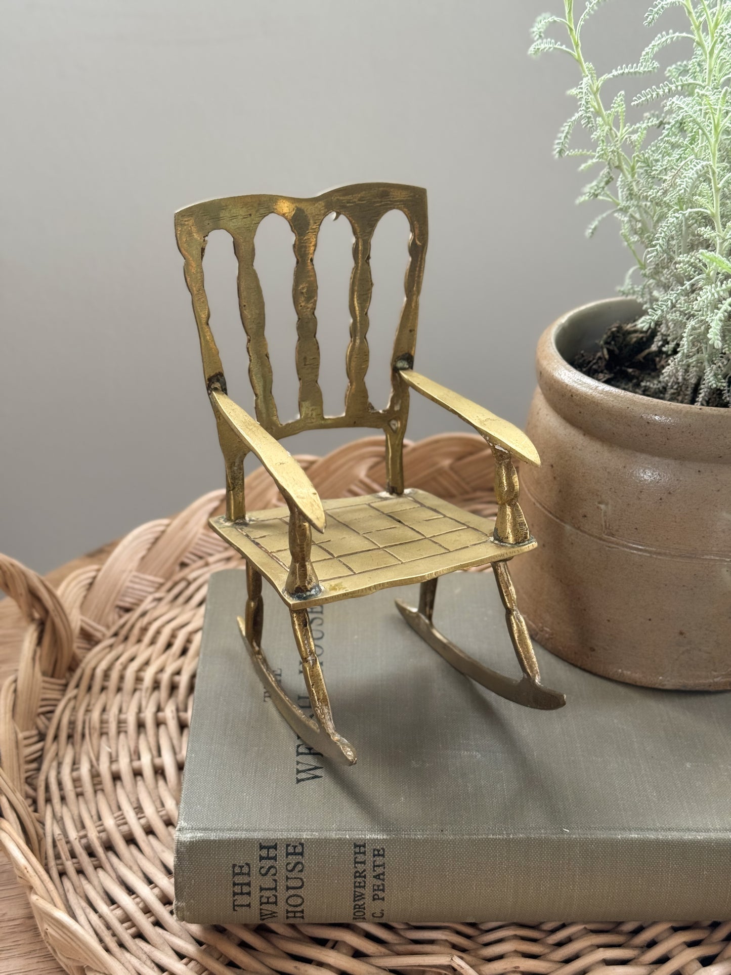 Vintage Solid Brass Rocking Chair