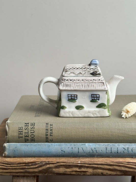 Vintage Porcelain Miniature Cottage Teapot (Option 2)